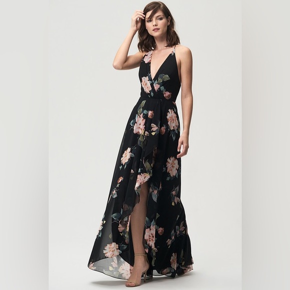 Jenny Yoo Farrah (Black Cinnamon Rose) Evening Dress Bridesmaids EUC Size - 4
